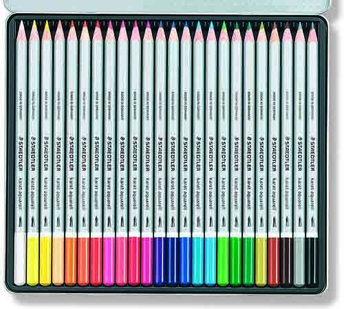 Pastelli Acquerellabili Tinta Unita 24 colori a matita legno scuola disegno