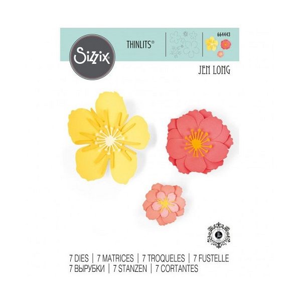 Fustella scrapbooking - Sizzix Thinlits Floral Blossom - Fiori