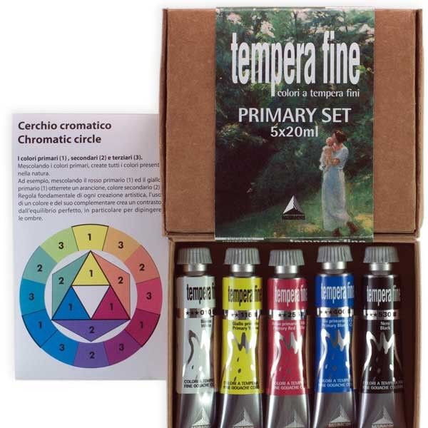 Tempera Fine - Primary Set - Colori primari - 5 tubetti 20 ml - art.  2598049 - Maimeri
