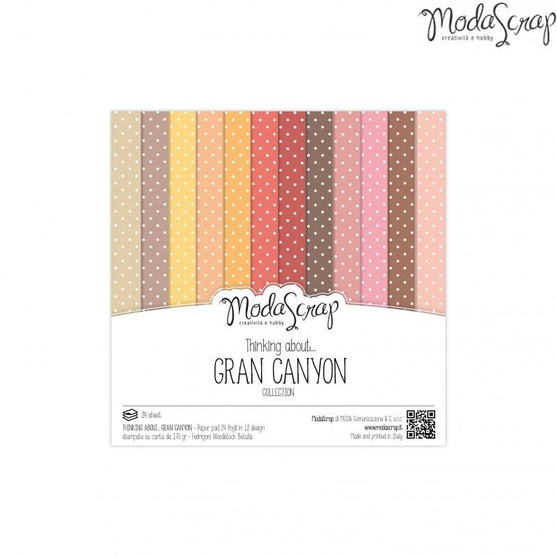 Set Carte da Scrapbooking Thinking About  Gran Canyon 24 fogli  monofacciali - 12 Design - 15 x 15 cm - 170g - art. TACGPP6 - Modascrap