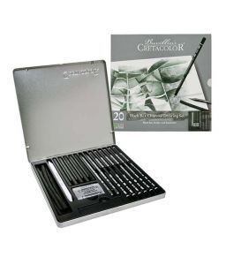 Black Box Charcoal Drawing Set - Cretacolor Brevillier's - Set da disegno confezione da 20 pezzi - art. 400 30