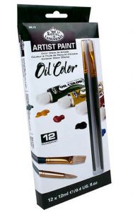 Colori per pittura ad olio Set - 12 X Tubi 12ml con 2 pennelli Royal Langnickel Essential 12pz