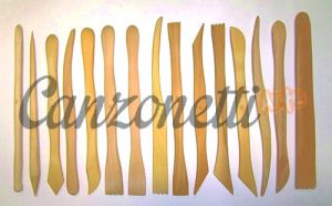 Stecche in bosso per modellare Paste - Creta - Argilla - Terracotta - 15 pz. Assortiti doppia Funzione - art. 1SPATB - Adria Artigianato
