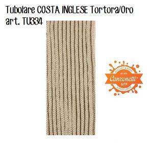 Tubolare - COSTA INGLESE LUREX - col. Tortora + Oro - 60 cm - art. TU334 - Renkalik