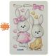 Sweet Wood - Coniglietti Bunny e Becky - Sagome di Cartone Vegetale A6 - art. LESWA6004