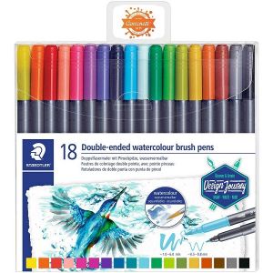 Double-ended watercolour brush pens - 18 pennarelli acquerellabili - art. 3001 TB18 - Staedtler