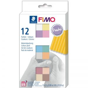Fimo Soft - Paste Modellabili Polimeriche - Set Pastel - 12 x 25 g - art. 8023 C12-3 - Staedtler