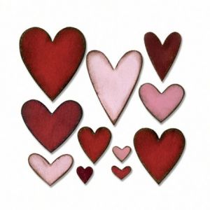 Fustella scrapbooking - Sizzix Thinlits Lace Heart - Cuore di Pizzo - set  10 Fustelle - art. 663582 - Sizzix