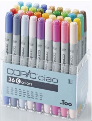 Pennarelli COPIC CIAO Markers - 36 Brillianr Colours - Colori Brillanti -  art. 22075 436